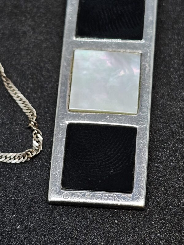 Onyx Mother of Pearl Pendant Necklace - Image 2