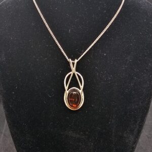 Silver Amber Pendant