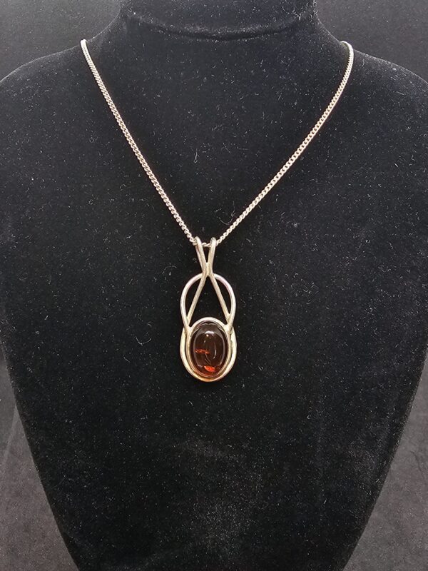 Silver Amber Pendant