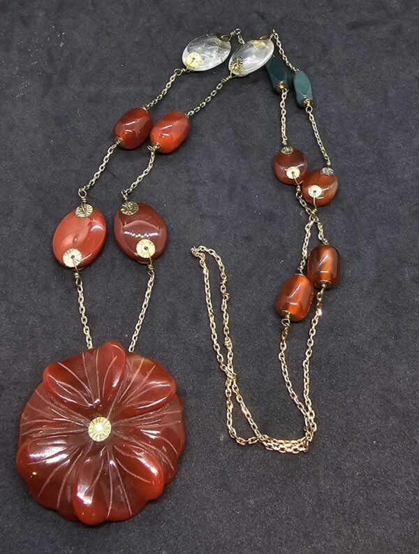 Carnelian bead statement necklace - Image 2