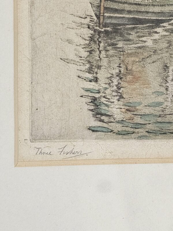 Jackson Simpson Three Fishers Handcoloured Etching - Image 10