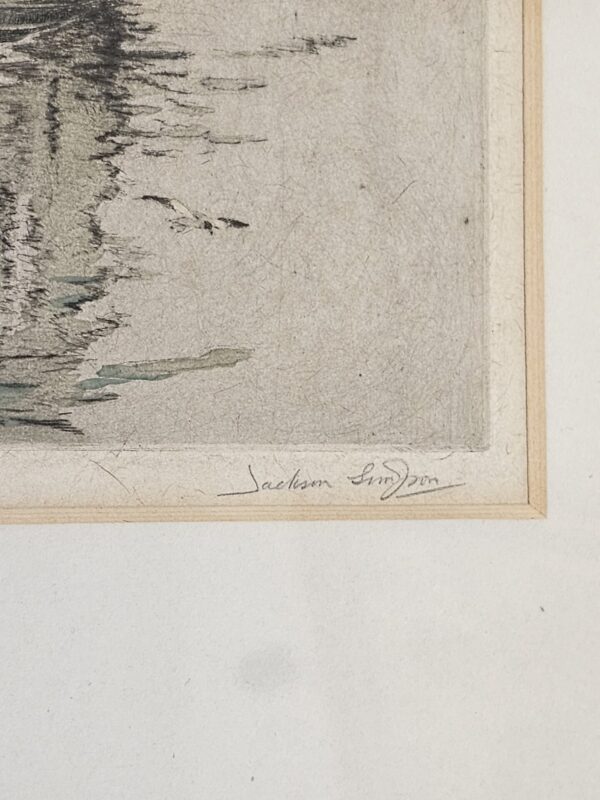 Jackson Simpson Three Fishers Handcoloured Etching - Image 9