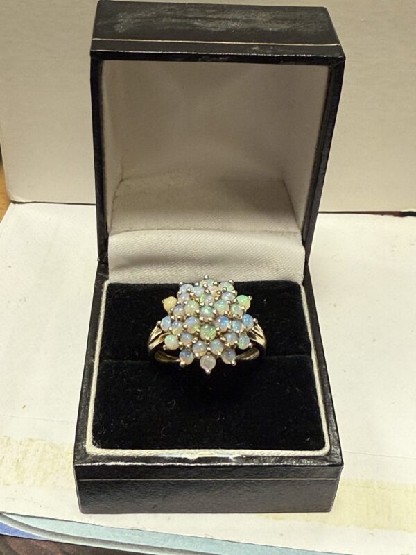 9ct gold and opal cluster ring