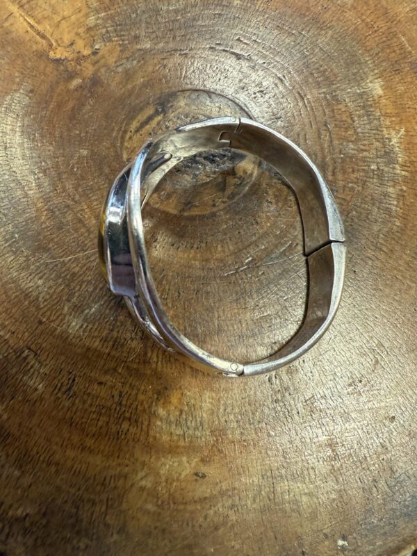 Large tiger eye and Mexican silver bangle - Image 4