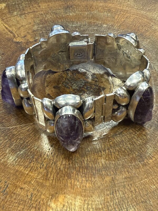Mexican silver and amethyst bracelet - Image 2