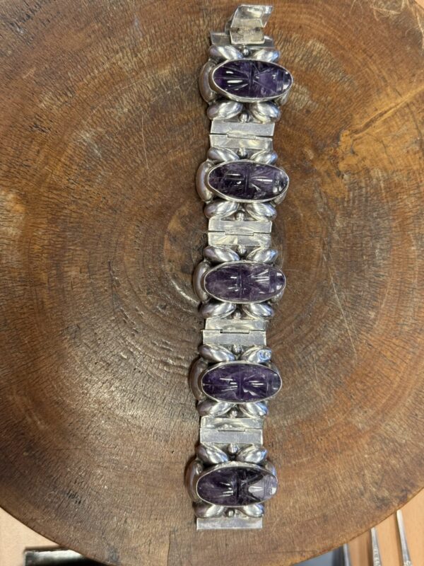 Mexican silver and amethyst bracelet - Image 4