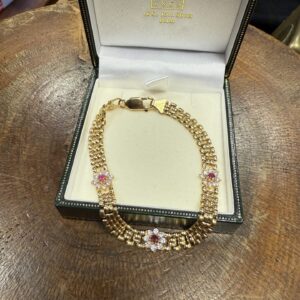 18ct gold gem set bracelet