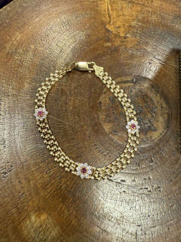18ct gold gem set bracelet - Image 2