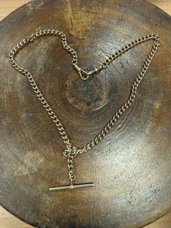 18ct gold double Albert watch chain or neck chain - Image 2