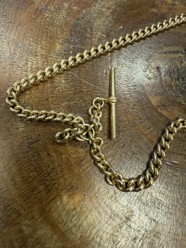 18ct gold double Albert watch chain or neck chain - Image 4