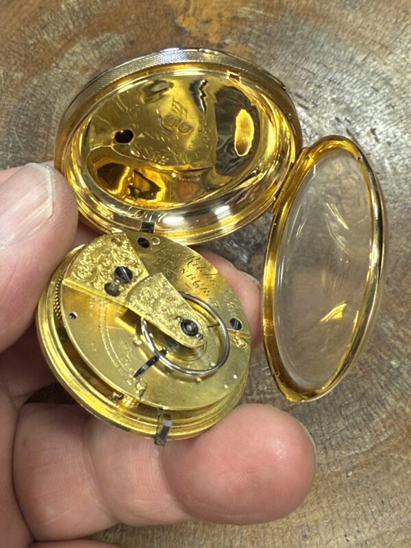 18ct gold j Ritchie and sons Edinburgh pocket watch - Image 4