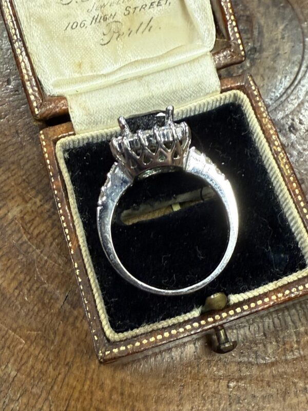 14ct white gold diamond and tourmaline ladies ring - Image 7