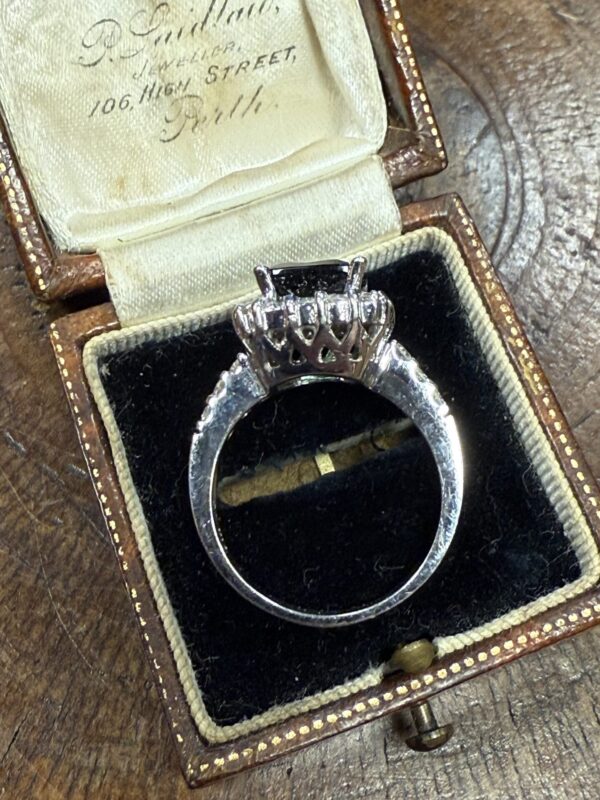 14ct white gold diamond and tourmaline ladies ring - Image 8