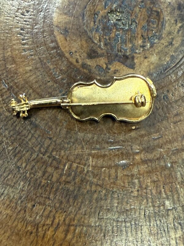 9ct gold violin brooch - Image 3
