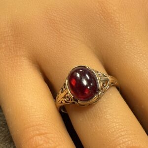 9ct gold cabochon ruby signet ring