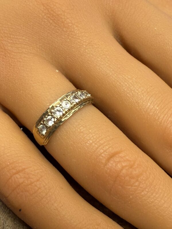 9ct gold Cz set ladies half eternity ring