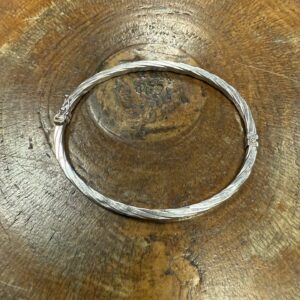 9ct white gold twist bangle