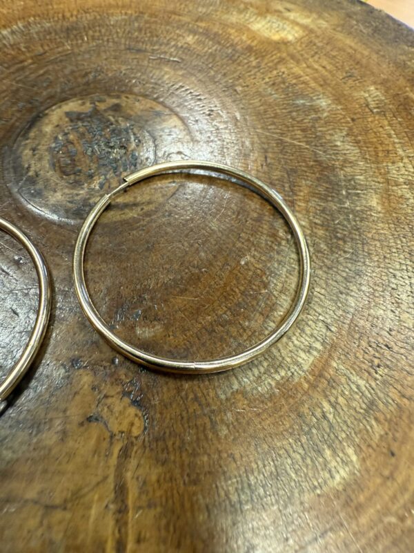 46mm 9ct gold hoop earrings - Image 3