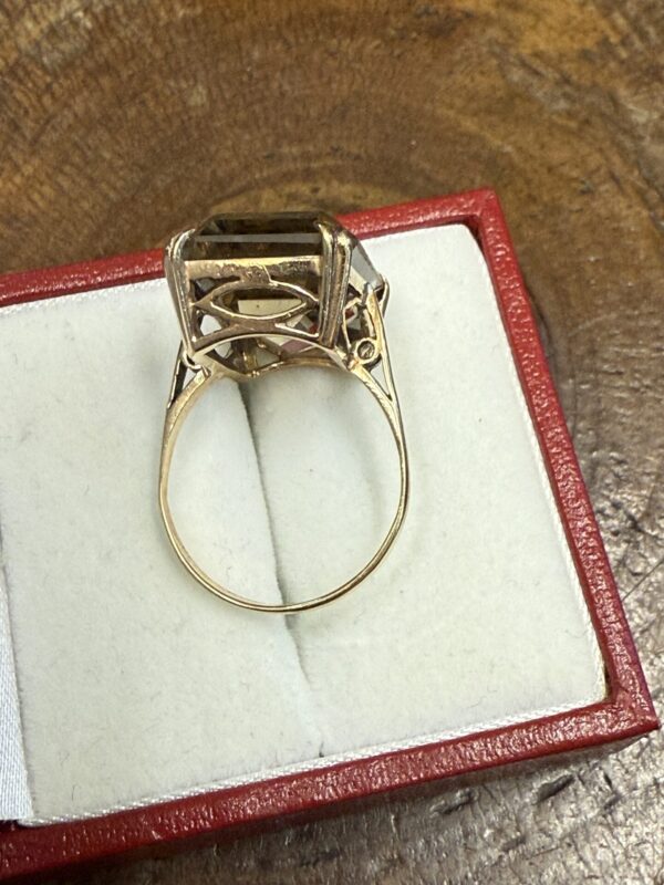 Large 9ct gold ladies citrine dress ring - Image 5