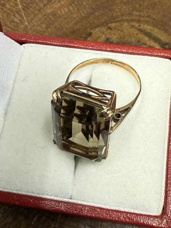 Large 9ct gold ladies citrine dress ring - Image 6