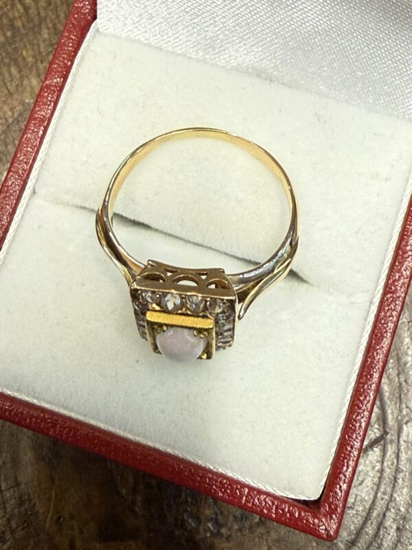 Art deco 18ct gold opal and diamond ring - Image 5
