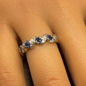 Diamond and sapphire ladies 9ct band