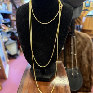 54” 9ct gold ladies antique chain