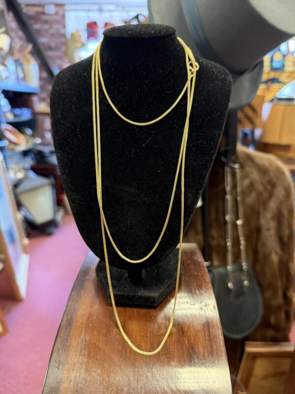 54” 9ct gold ladies antique chain