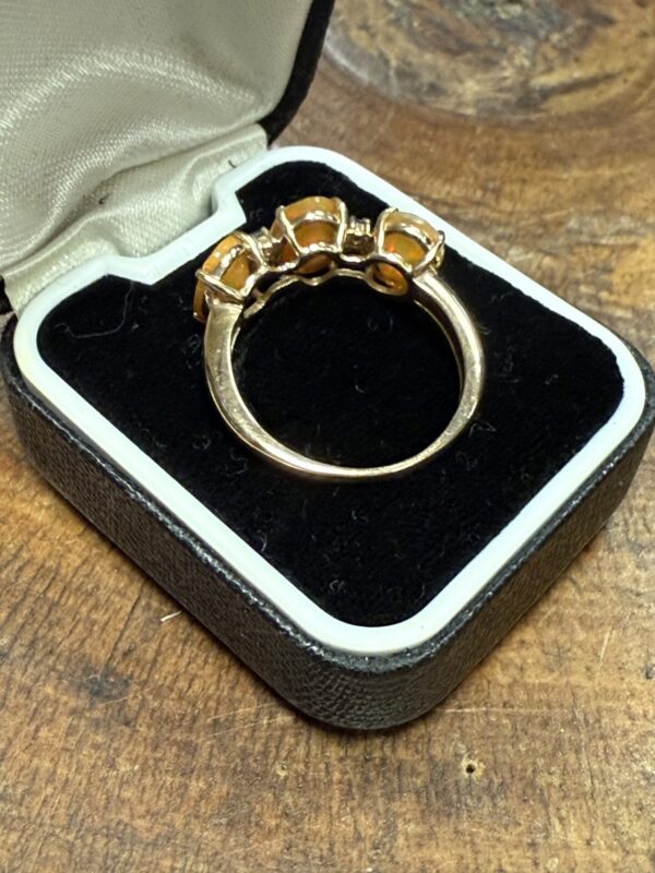 Ethiopian opal trilogy 9ct gold ring - Image 5