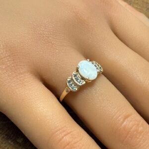 9ct gold opal ladies dress ring