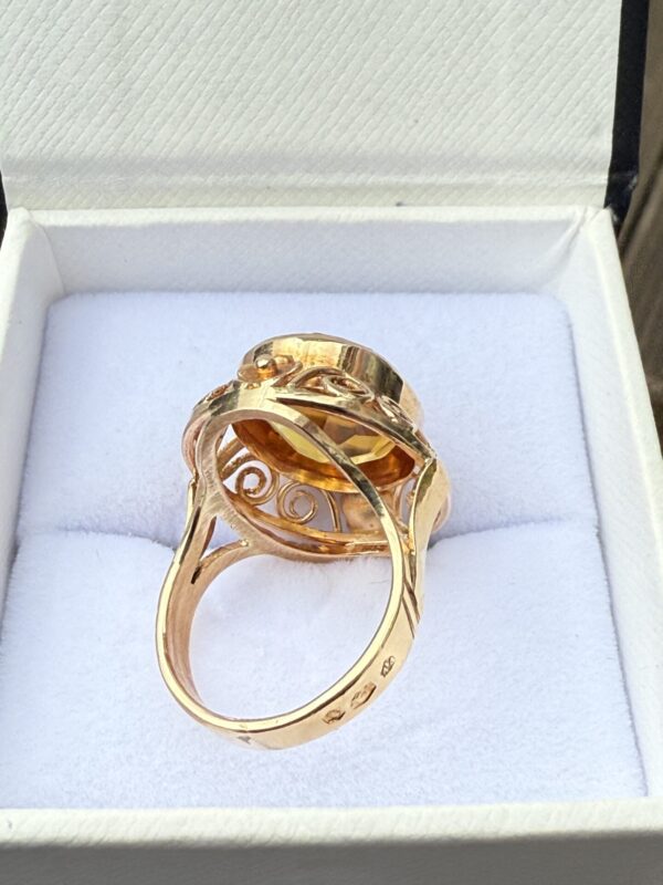 Vintage orange sapphire and 14ct gold ring - Image 5
