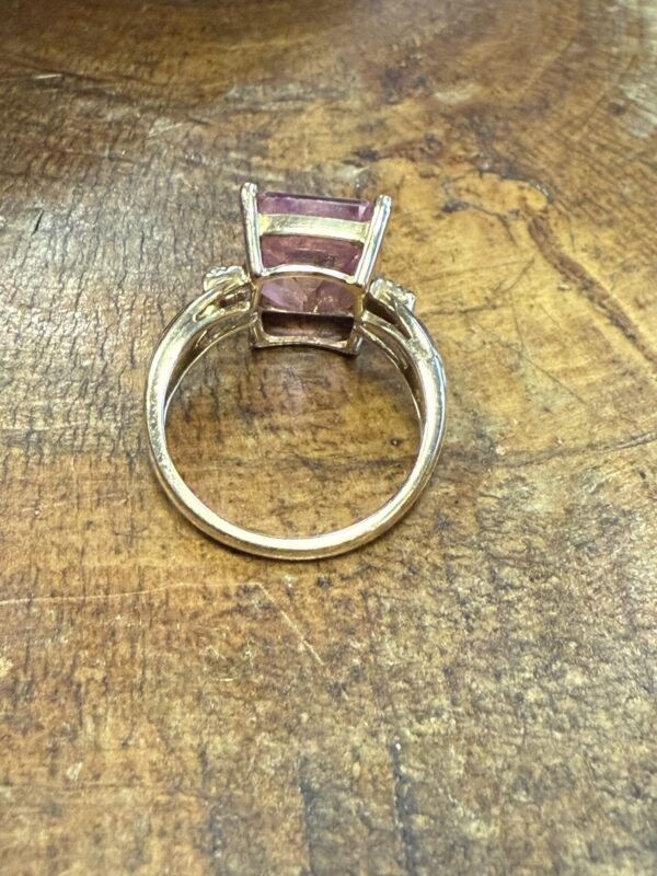 Pink topaz and diamond ladies ring - Image 5
