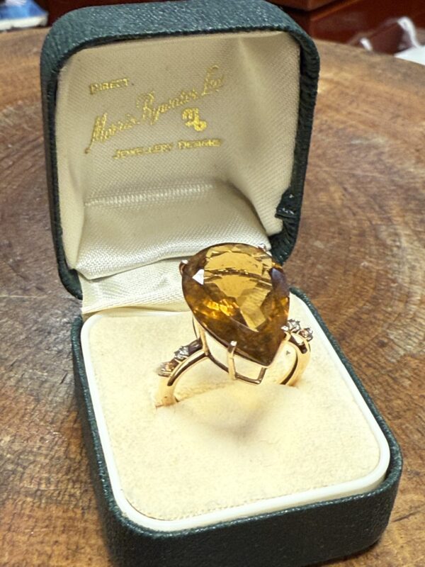 9ct gold citrine and diamond dress ring - Image 3