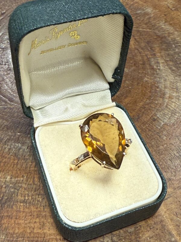 9ct gold citrine and diamond dress ring - Image 4