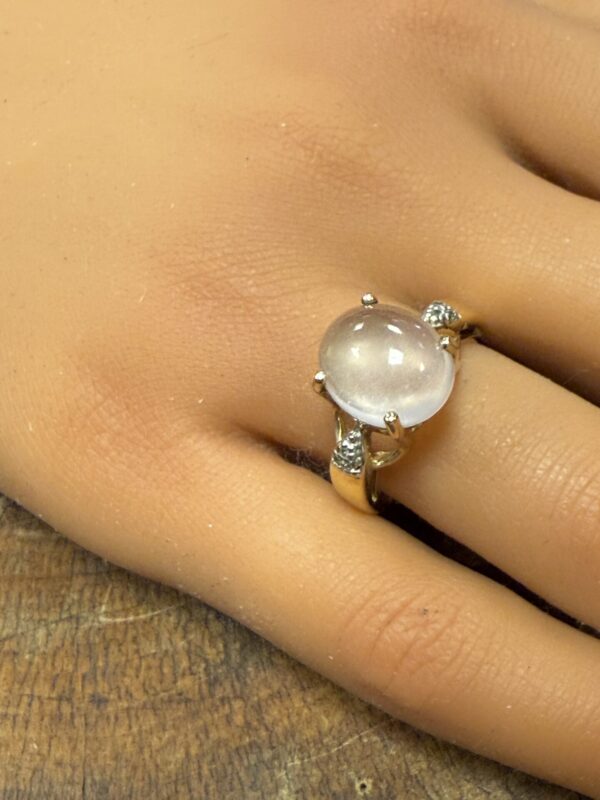 Moonstone and diamond set 9ct gold ladies ring - Image 2