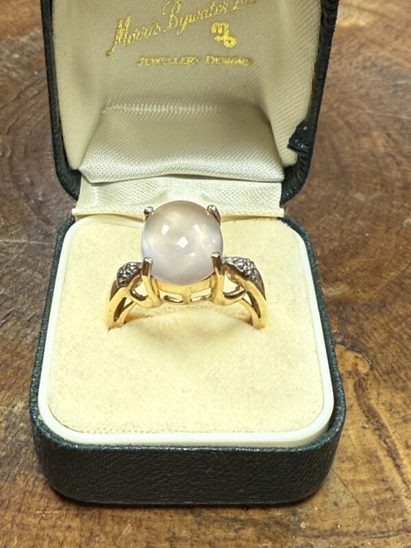 Moonstone and diamond set 9ct gold ladies ring - Image 3