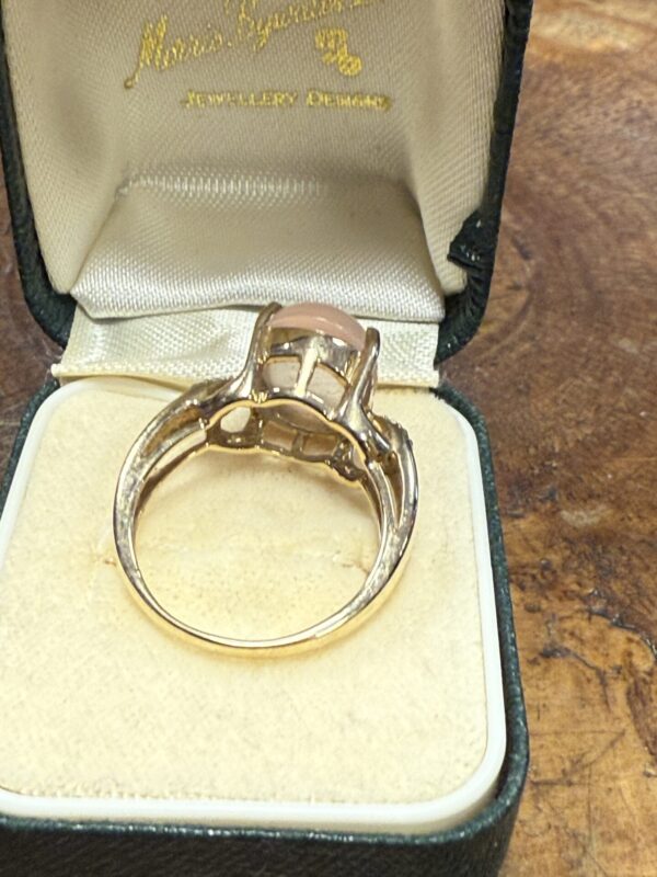 Moonstone and diamond set 9ct gold ladies ring - Image 5