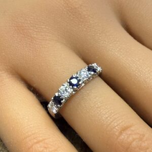 18ct gold Diamond and sapphire half eternity ring