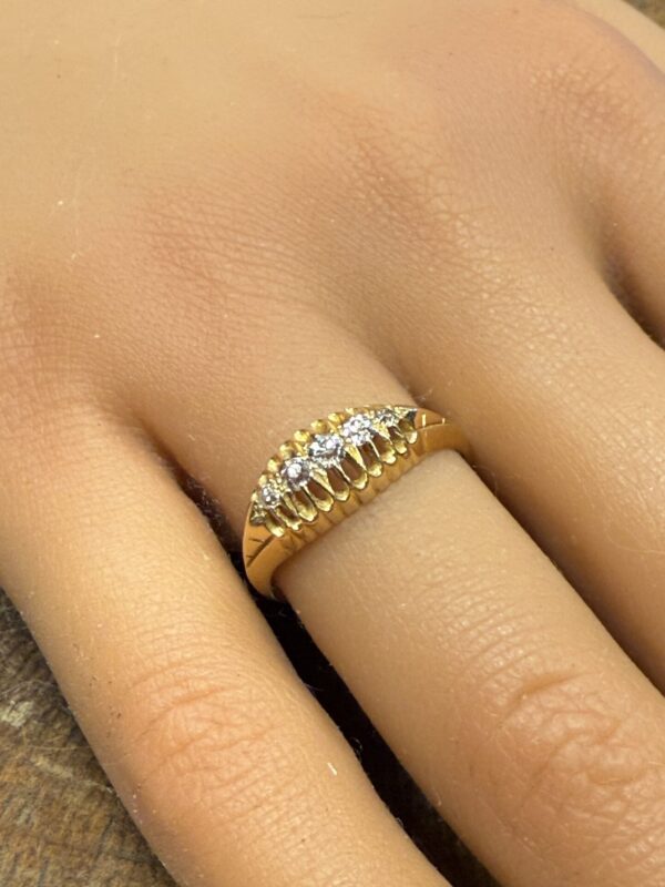 Antique 18ct gold five stone diamond ring