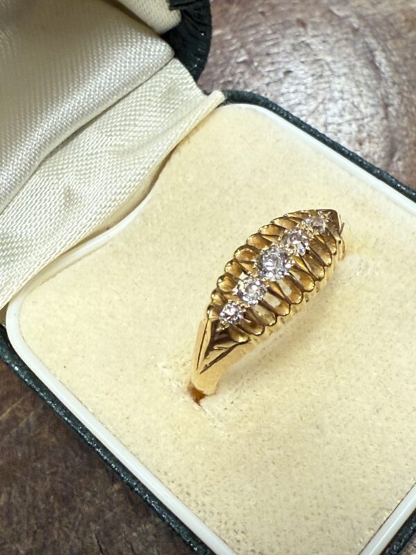 Antique 18ct gold five stone diamond ring - Image 5