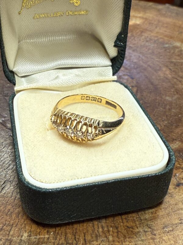 Antique 18ct gold five stone diamond ring - Image 6