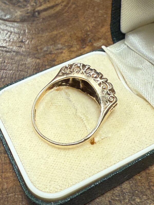 Garnet and seed pearl antique ladies ring - Image 6