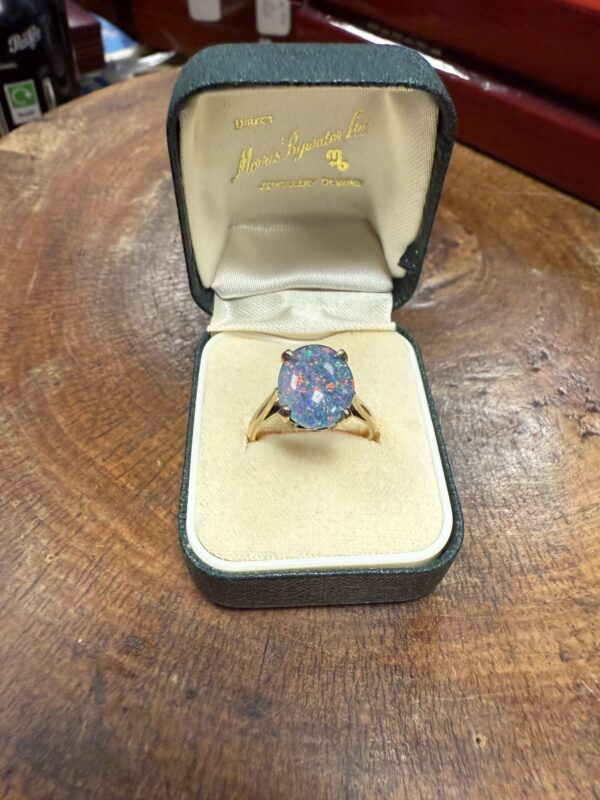 9ct gold black opal ladies ring - Image 4