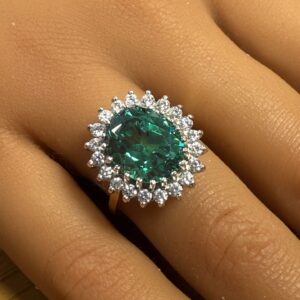 14ct gold ladies gem set ring