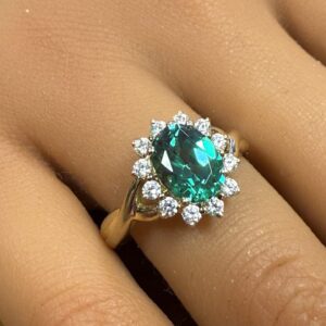 14ct gold gem set ladies ring