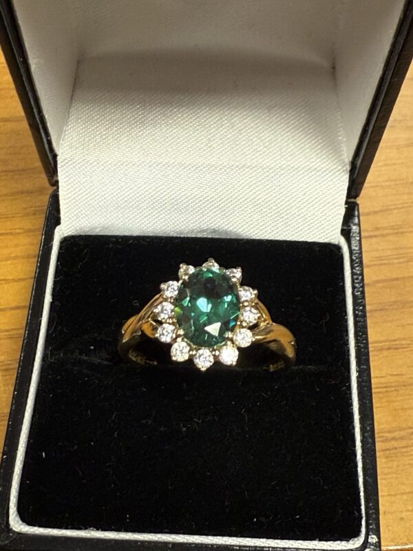 14ct gold gem set ladies ring - Image 3