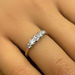 Antique five stone diamond 18ct gold ring