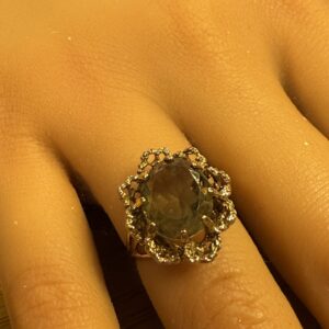 Vintage Smokey quartz ladies ring