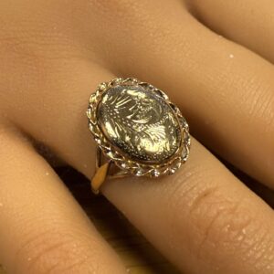 9ct gold poison snuff keepsake ring
