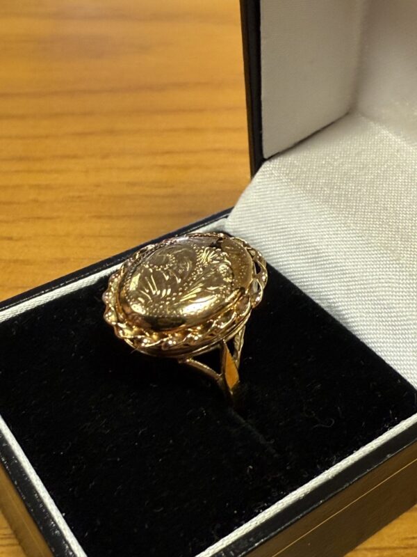 9ct gold poison snuff keepsake ring - Image 4